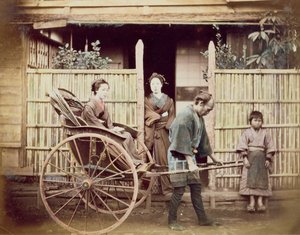 Dama en un rickshaw, c.1890s